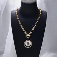 Naszyjnik Ustaw tirim mop dla kobiet oversifed skorupa biżuteria cZ łańcuch link koktajl koktajlowy akcesoria biżuteria