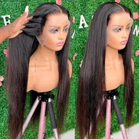 Glueless Straight 13 4 Full Lace Frontal Wigs Bone Human Hair For Women Transparent Closure Wig