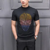 Erkek Tişörtler Erkek ve Kadınlar Yüksek Kaliteli Sweater Comfort Street Slim Kazak Erkek Kafatası Sondaj Tasarımcısı Yaz Örgü