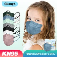 ELOUGH KN95 Zertifizierte Kindermaske Doppelte Schmelze Nasenstrahl mit fünf faltenden Schichten bequem und atmungsaktiv