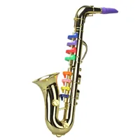 Learning Toys Saxophone 8 Colored Keys Metallic Simulation Props Play Mini Musical Wind Instruments for Children Birthday Toy 221108