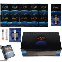 10 Strains MAD Labs Live Resin Atomizers With New Packaging Empty Vape Pen Cartridges 0.8ml White Gold Carts Thick Oil Wax Vaporizer E Cigarettes 510 Thread