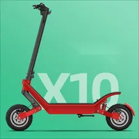Elektrische fiets rode elektrische scooter x10 dubbele drive off-road model krachtige 2400W vouwende volwassen buitenmobiliteitsbereik 100 km