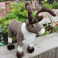 Dorimytrader Simulation Animal Reindeer Plush Toy Soft Sika Deer Doll Wapiti Moose Elk Pillow Gift Christmas Deco 17 7inch 45cm DY602942702