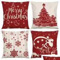 Christmas Decorations Mit Designs Christmas Pillowcase Linen Living Room Bedroom Cushion Wholesale 45X45Cm Drop Delivery Home Garden Dhwor