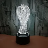 Nachtlichter Engel 3d helle farbenfrohe LED Kreative USB -Acryltisch Lampe Schreibtisch Lampen Schlafzimmer Home Dekoration Kinder Geschenke