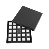 Schmuckbeutel mit schwarzweißem Einsatz professionell hochwertig klare, lose Diamant -Display -Box -Tablettset