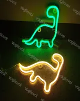 Segno di neon a LED SMD2835 Light Night Indoor INS creatività Dinosauro Modello di festa Decorazioni per matrimoni di Natale Lampade da tavolo EUB3181151
