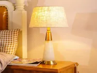 Moderner natürlicher Marmor Wohnzimmer Tisch Leuchtmetall Basisschisch Lampe LR0182578422