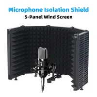 Cabeza de voz de filtro de micrófono de estudio plegable de 5 paneles ajustable de 5 paneles para la transmisión de grabación
