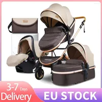 عربات الأطفال Babyfond Baby Stroller 3 في سلة ذات منظر طبيعي مرتفع يمكن أن تجلس في طي قابلة للطي -CARTING CART SEND