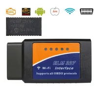 ELM327 V1 5 OBD2 SCANNER WiFi Bluetooth Elm 327 PIC18F25K80 OBD 2 II Ferramentas de diagnóstico automático para Android iOS PC Tablet PK ICAR2221O