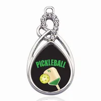 Pickleball Circle Charms Pingente de cobre para conector de pulseira de colar Acess￳rios para joias de presentes 283a