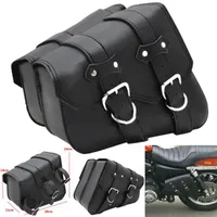 2x Universal Motorcycle Saddlebag PU Leather saddle Motorcycle bag suitcase For Harley Sportster XL883 XL1200 Iron Dyna Tool Bag206Q