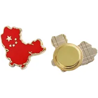빨간 민족 구리 중국지도 브로치 고급 자석 휘장 기념 배지 국립 상징 금속 에나멜 핀 accessorie