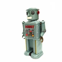 Novelty Games Adult Collection Retro Wind up toy Metal Tin moving Arms swing alien robot Mechanical Clockwork toy figures kids gift219P