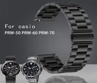 För Casio Protrek Mountain Climbing Series PRW60PRW70PRW50Y Rostfritt stål Metal Watch Strap 23mmblack Silver Watch Band 2207069439286