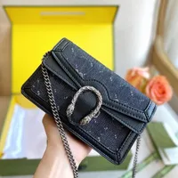 Classic Luxury Chain Fashion Shoulder Bag 2022 Plaid Brand Wallet Vintage Women's Brown Leather Handheld Designer med Box Multicolor