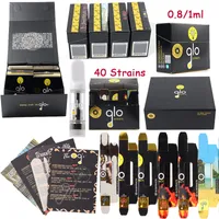 Packaging Atomizers 40 Strains Holographic GLO Extracts Vape Cartridges Oil Carts Dab Wax Pen Ceramic Coil Glass Tank Thick 510 Thread Battery Vaporizer Empty
