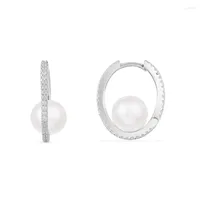 Boucles d'oreilles cerceaux Baoyocn Fashion Real 925 Perles argent￩es sterling micro cubic zirconia pierres femmes d￩cembre s￩rie de luxe bijoux de luxe