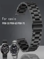 För Casio Protrek Mountain Climbing Series PRW60PRW70PRW50Y Rostfritt stål Metal Watch Strap 23mmblack Silver Watch Band 2207065047382