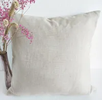 15pcslot 16x16in plain natural poly linen pillow case for sublimation print blank poly faux linen pillow cover for DIY sublimatio1918669