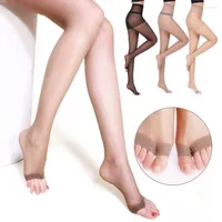 Mujeres calcetines 1pc medias de nylon femeninas para el dedo del conteo abierto sexy pura talla ultra delgada elgada pantimedia de la moda de moda sin costura