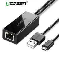 UGreen Chromecast Ethernet -Adapter USB 2 0 bis RJ45 für Google Chromecast 2 1 Ultra Audio 2017 TV Micro USB Network Card255s