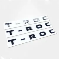 New Font Font Letters Emblem for T-ROC Car Tyling Reficting Middle Trunk Logo Logo Sticker Chrome Matte Black Glossy Black1498