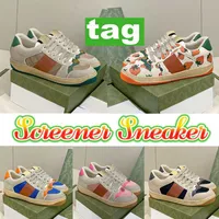 With Original Box GGs Sneakers SHOES High Quality Classic Mens Women Screener Casual Shoes Vintage Leather Web Sneaker Beige Ebony Gree gZeQ