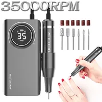 35000RPM Portable Electric Nail Drill Manicure Machine For Acrylic Gel Polish Nails Sander Rechargeable Nail Art Salon Equipment 220711330j