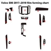 Volvo S90 2017-2019 셀프 접착 자동차 스티커 3D 5D 탄소 섬유 비닐 자동차 스티커 및 데칼 자동차 스타일링 액세서리 265o