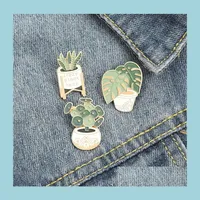 Pins Broschen s￼￟e Pflanzengr￼n -Metallbroschen Pin Emaille Pins f￼r Frauen M￤nner Geschenk Mode Juwely Drop Lieferung Schmuck Dhet9