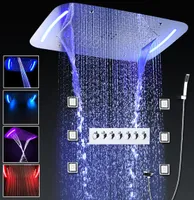 Luxury Complete Ducha de ducha Juego de grifo termostático Techo oculto Gran Waterbata de lluvia Masaje de ducha de alto flujo Top 2682275