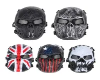 Skull Airsoft Party Mask Paintball Full Face Mask Games Mesh Eye Shield Mask para Halloween Cosplay Party Decor8708711