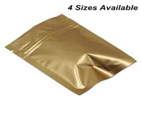 100 Pcs MultiSizes Matte Gold Reclosable Foil Aluminum Zipper Lock Packaging Bag for Coffee Tea Powder Mylar Bags Mylar Foil Airt6859546