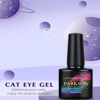 Parkson 4 szt. Zestaw oka kota z prezentem zanurzając emalię UV Agnetyczny żel Poliska błyszcząca brokat 3D1961