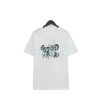 Moda lüks tasarımcı erkek tişört grafiti renkli mektup nakış yuvarlak boyun kısa kollu yaz gevşek tişört üst siyah beyaz Asya boyutu S-3XL