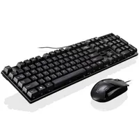 لوحة مفاتيح Office Wired Wired و Mouse Combos Classic Black Keyboard للكمبيوتر الشخصي كمبيوتر سطح المكتب HTHD262O