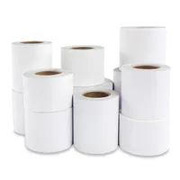 50 rolos/lote 100x150mm adesivo de papel t￩rmico ￠ prova d'￡gua Auto adesivo em branco Branco Impress￣o direta Endere￧o de c￳digo de barras Endere￧o Endere￧o Endere￧o Endere￧o Adesivos de etiqueta 350pcs/roll