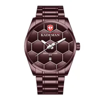 Kademan Marke High Definition Luminous Mens Watch Quarz Kalender Uhren Freizeit Einfache Fußballstruktur Edelstahlband WRI246I