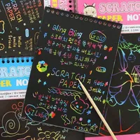 Kleurboeken 4 stks kinderen tekenen graffiti -boek schilderen diy ambacht papier educatief speelgoed magie kleur regenboog kras noot kunstkaarten 221108