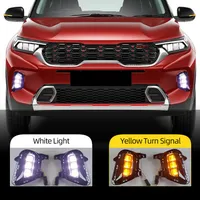 2pcs Autobeleuchtung für Kia Sonet 2020 2021 Auto Tag Running Light Fog Light Lampe LEL DRL mit gelber Blinker268J