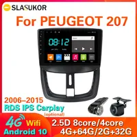 9G LTE 64G ROM 2 DIN Android 10 for Peugeot 207 207CC 2007-2014 Multimedia Stereo Car DVD Player