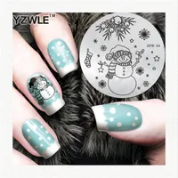 Whole- YZWLE Flower Christmas Vintage Pattern Stamping Nail Art Image Plate 5 6cm Stainless Steel Template Polish Manicure Stencil Tool284z