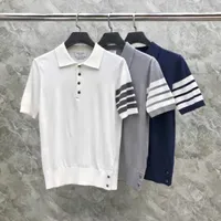 رجال المرأة الصيف T Shirt Thoms Brownns Designers S B New Four Lapel Short Sleeve -Shirt stirt and animal polo Wool Sweater