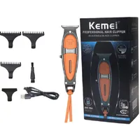 Kemei KM-1946 Trimeuse de cheveux professionnels Coiffure sans coiffure Metal Metal plus en cuir Hair Clipper USB Charger 200F