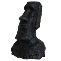 Estatua de la isla de Pascua Ornamento de acuario Roca con cabezas de cara Decoración 2017