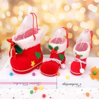 2022 new fashion Casual Shoes Creative Christmas Boots Flocking Pencil Holder Candy Bag Kindergarten Gift Decoration Children&#039;s Toys top quality