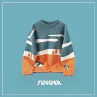 Męskie swetry Toloer Krowy Krowy Vintage Winter Sweters 2022 Pullover Men Ohals Korean Fashions Sweter Women Casual Harajuku odzież kreskówka J220915